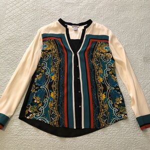 Vintage Cache silk button down blouse. Size medium.